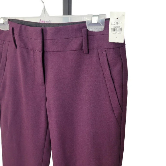 LOFT Purple Wool Blend Marisa Trousers - Picture 2 of 6